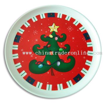 Round Serving Tray with Xmas Logo from China