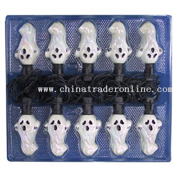 10L Glass Halloween Ghost Light Set