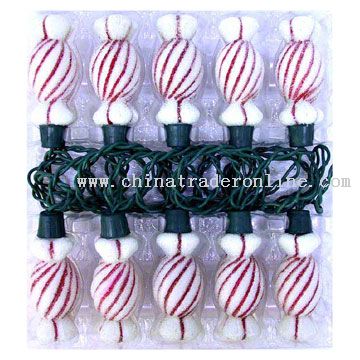 10L Glass Sugar Candy-Cane Fancy Light