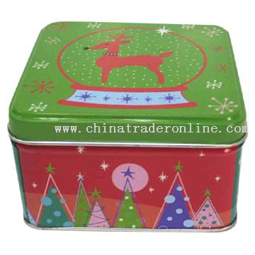 Christmas Square Tin Box from China