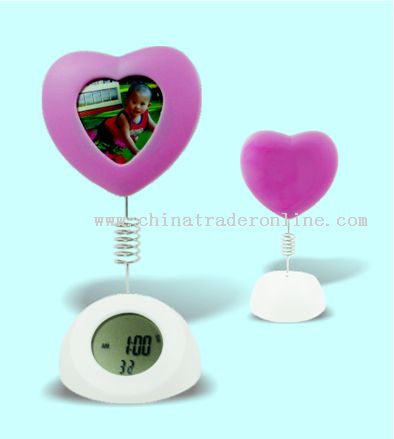 heart shape photo-frame alarm clock from China