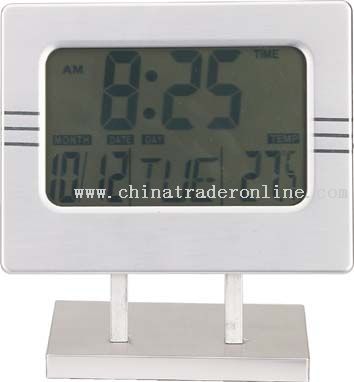 Table digital clock in metal case