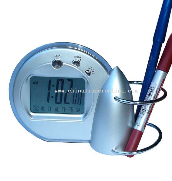 lcd digital clock with pencil vase from China