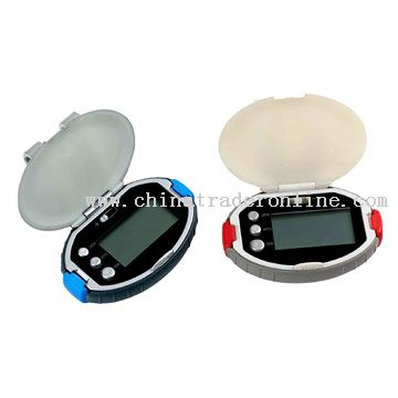 Turnover Pedometers with Clock and Calorie Meter