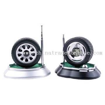 Tyre Table Alarm Clock with Radio from China