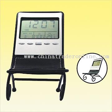 Novelty Digital Clock with Leather Casing, Can Be Used as Pen/Tablet Set