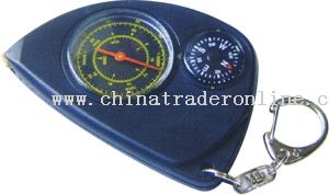 Plastic Compass Key Chain With Themometer from China