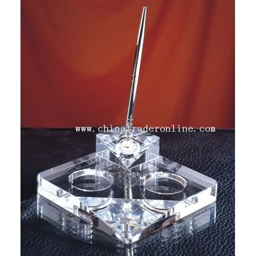 CRYSTAL WATCH SEAT with Pen Holder from China