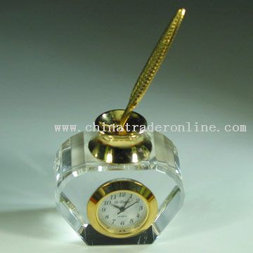 Crystal Ink Pot Clock