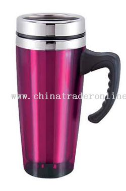 Outer shell Plastic & Inner Stainless Auto Mug from China