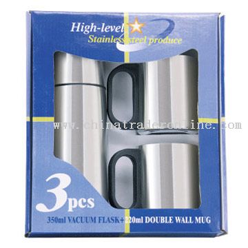 Vacuum Flask and Mugs