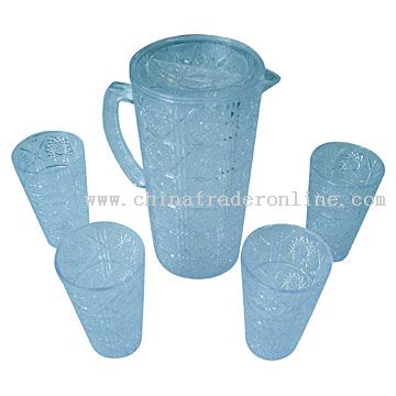 Crystal-Like Pot and Cups