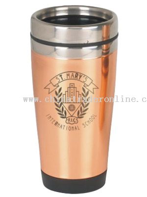Double wall steel mug with copper finish from China