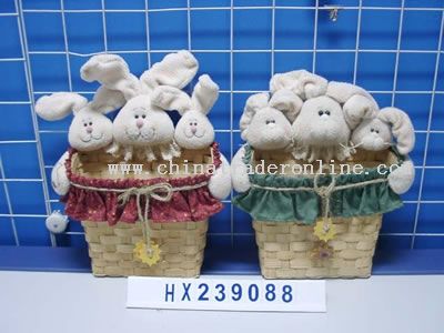 three-white hare head in basket 2/s from China