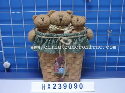 three-white hare head in basket 1/s