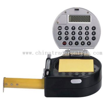 Measuring Tape with Light, Calculator, Pen, and Memo Pad from China