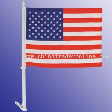 High-Quality 2-ply Car Window Flag With Clip Attachment from China