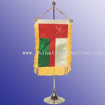 2-ply, 10 x 15 cm flag, rayon fringes 2.5 cm width Desktop Flag from China