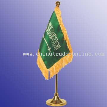 2-ply, 10 x 15 cm flag, rayon fringes 2.5 cm width Desktop Flag