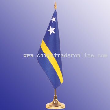 Desktop flagpole & base, Plastic, 36.5 cm X 7 cm, flag 10 x 15cm