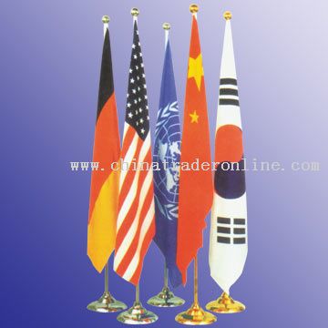 Indoor standing flags are mainly placed in offices and meeting-rooms