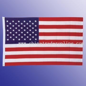 Embroidered USA Flag with Canvas Header and 2 Brass Grommets