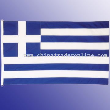 High quality Greek flag 75 x 110 cm, 150D polyester, all-swen stripes, Two D ring or Brass grommets from China