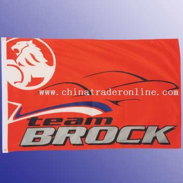 High quality knitted polyester flag with white header and 2 brass grommets 90 x 150cm from China