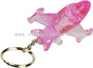 LED Light-Up Crystal Plane Key Chain from China