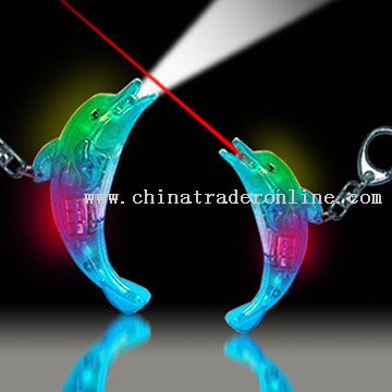 Dolphin-Shaped LED or Laser Keychain