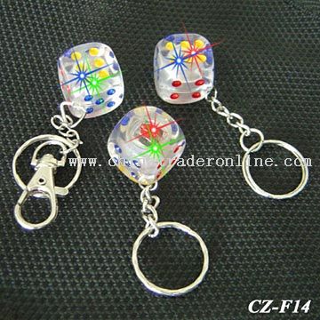 Flashing Dice Key Chain