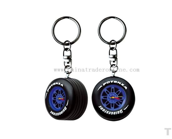 Wheel shape watch key ring