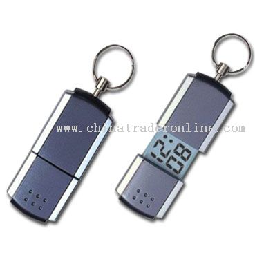 Transparent Display LCD Clock with Keychain