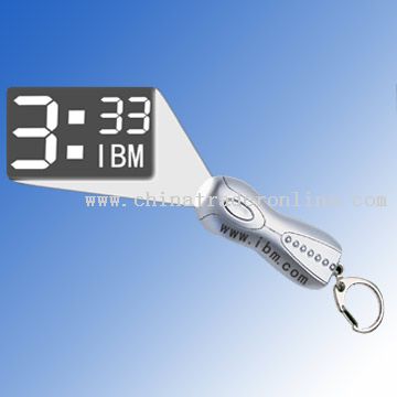 Keychain with time projector from China