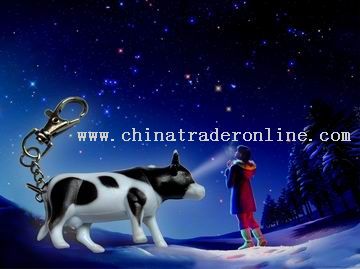 Cow-shaped LED keychain from China