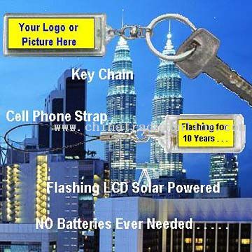 Flashing Solar Powered LCD Key Chain from China