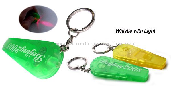 LED Keychain light with whistle from China