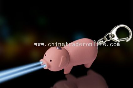 Pig-shaped LED Keychain from China