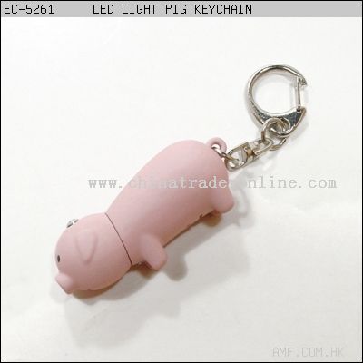 LED Light Pig Keychain from China