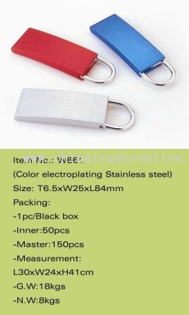 Color Electroplating Stainless Steel Keychain