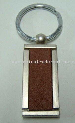 Metal Keychain with Leather from China
