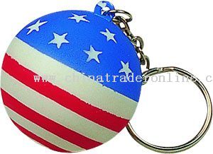 PU American Flag Key Chain