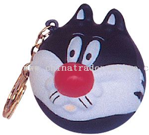 PU Cat Head Keychain from China