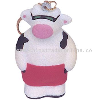 Pu Standing Cow Keychain