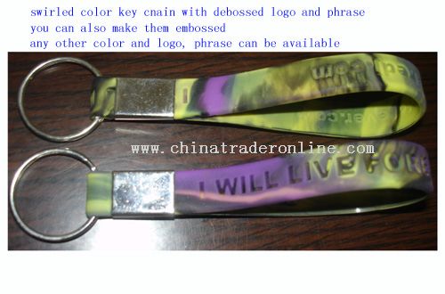swirled color key chain from China