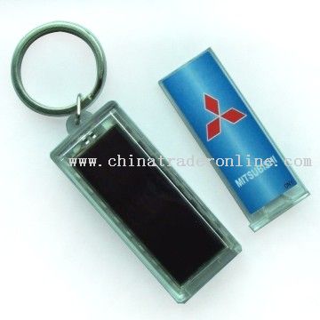 Solar powered blinking keychain from China