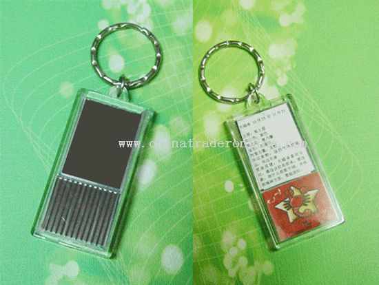 Waterproof Solar Powered Flashing LCD Keychains from China