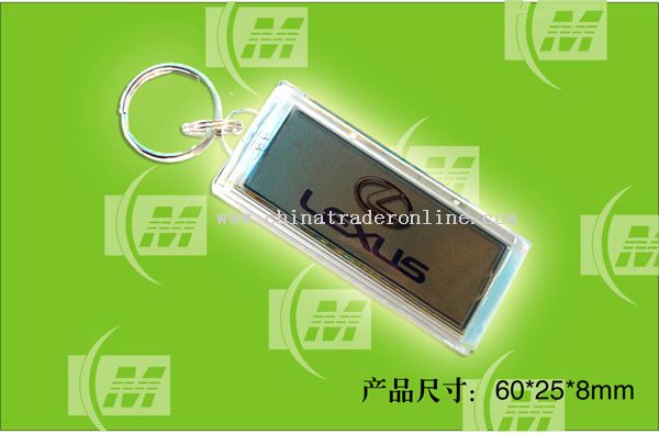 Waterproof Solar Powered Flashing LCD Keychains with Image Inside