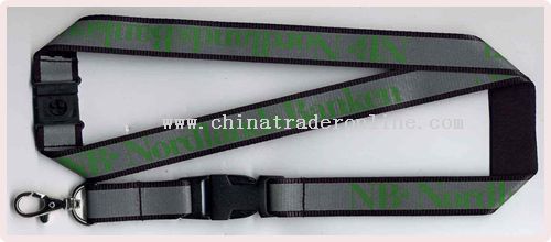 polyester glued with reflective band(flat style) lanyard from China