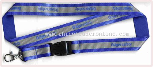 polyester glued with reflective band(flat style) lanyard